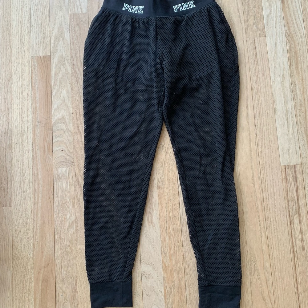 Victoria’s Secret PINK Sz S  Black Mesh Leggings